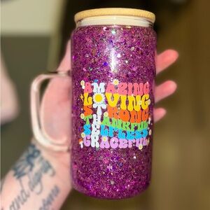 Glass Suspended SnowGlobe Glass Tumbler